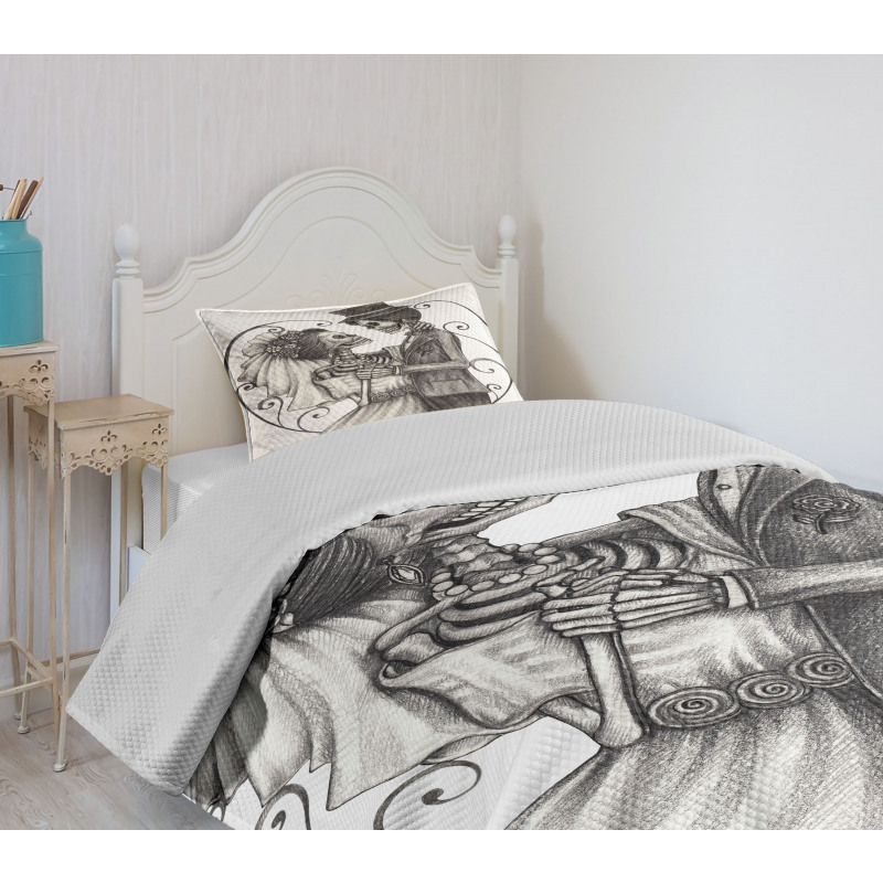 Skeleton Marriage Bedspread Set