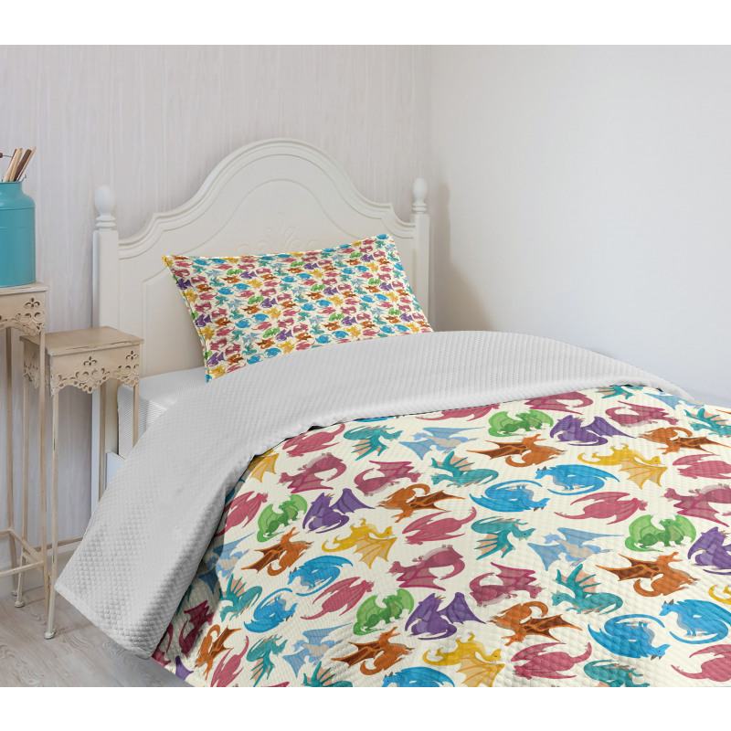 Children Pattern Colored Bedspread Set
