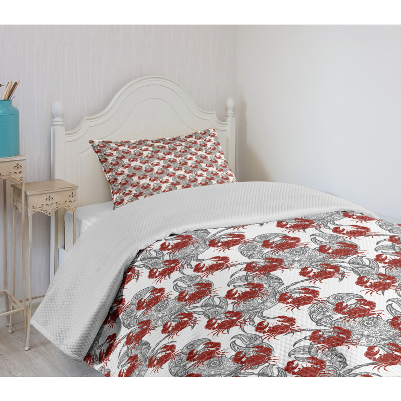 Illustration of Crab Bedspread Set