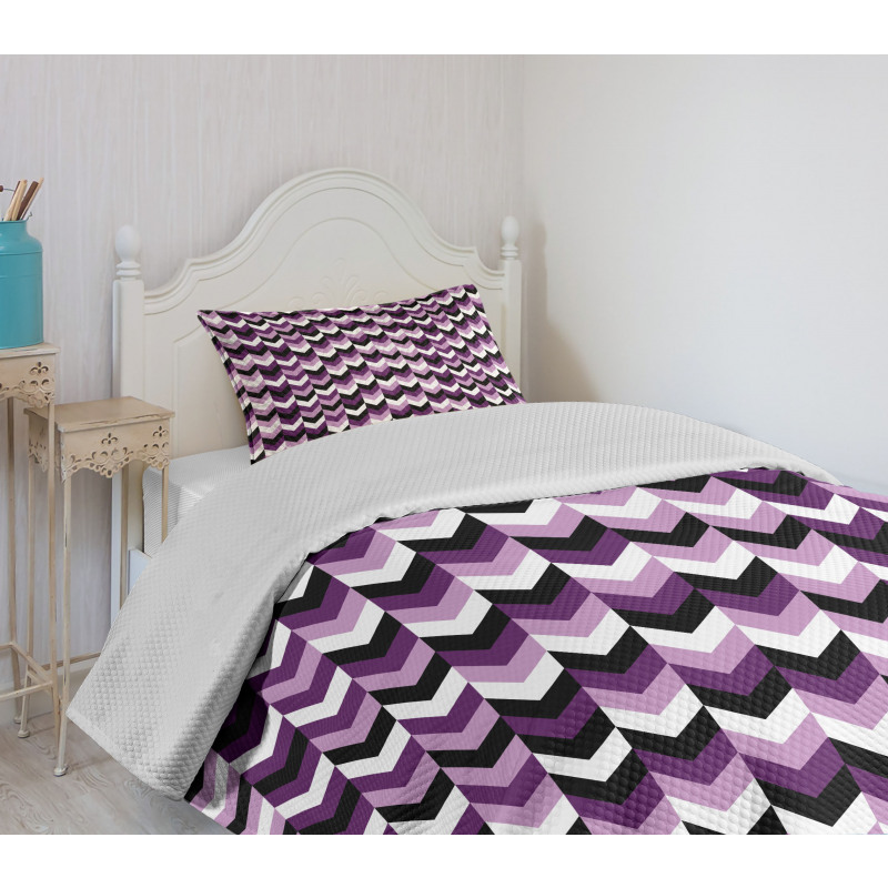 Zig Zag Retro Arrows Bedspread Set