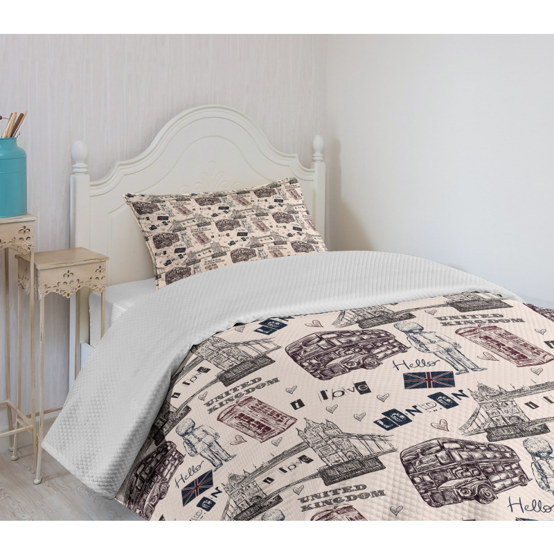 City UK Landmarks Bedspread Set