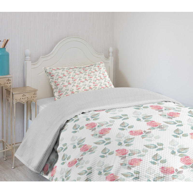 Rose Petals Blossoms Bedspread Set