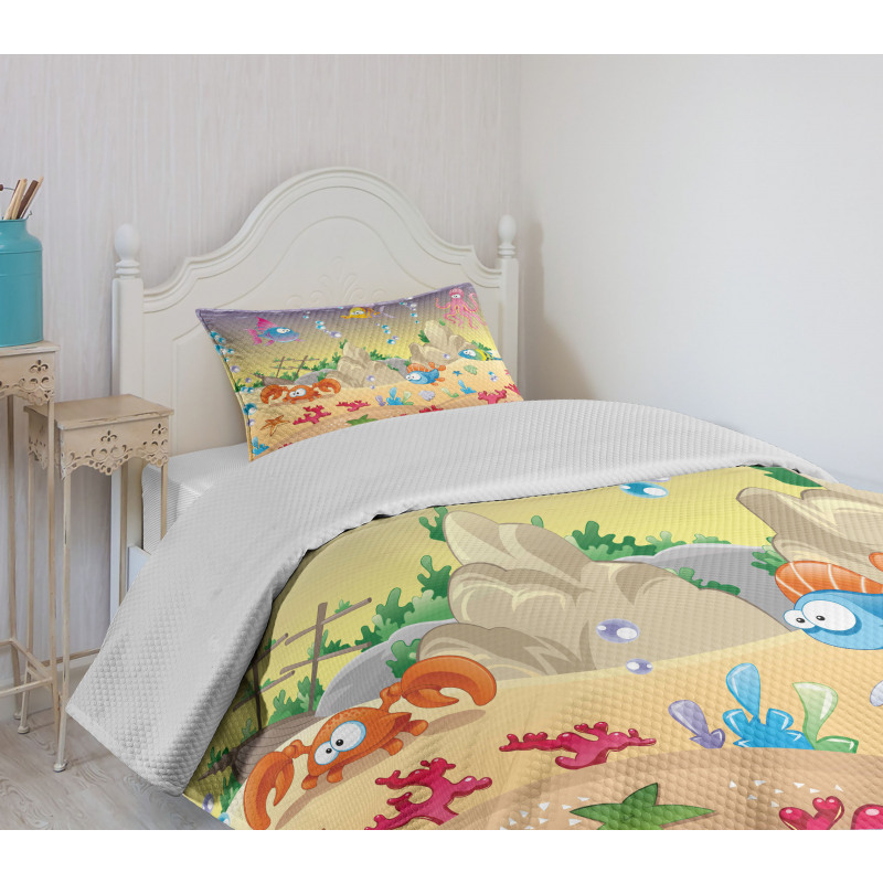 Kids Cartoon Funny Bedspread Set