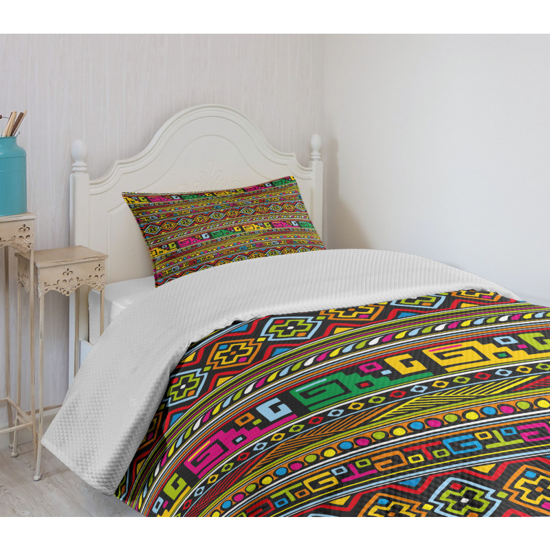 Colorful Borders Bedspread Set