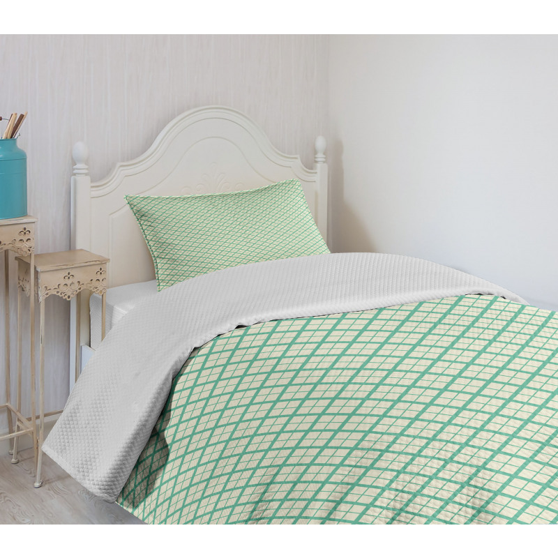 Checked Pattern Lines Bedspread Set