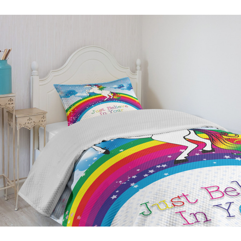 Unicorn Rainbow Fantasy Bedspread Set