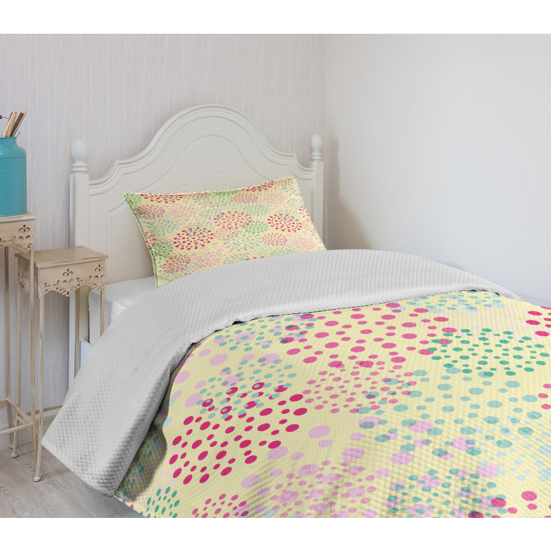 Flowers Polka Dots Bedspread Set