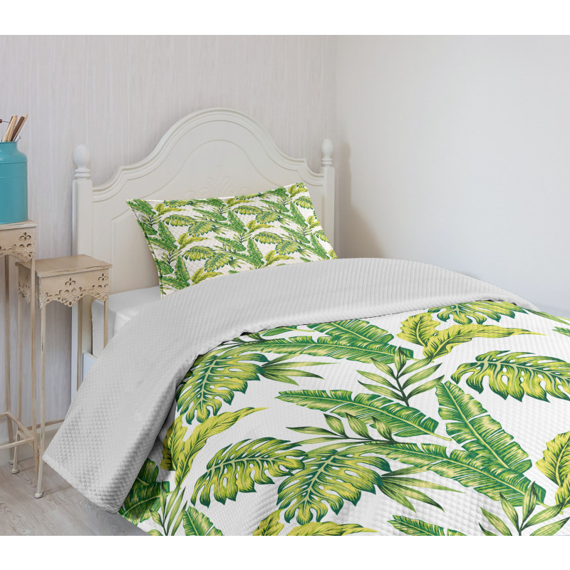 Bamboo Palms Foliage Bedspread Set