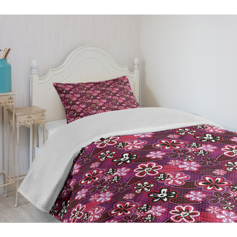 Modern Floral Leaf Nature Bedspread Set