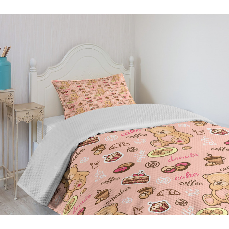 Cupcakes Cookies Donuts Bedspread Set