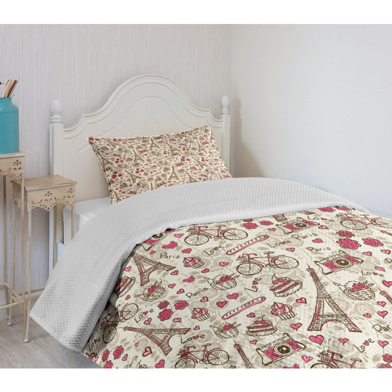 Europe French Paris Bedspread Set