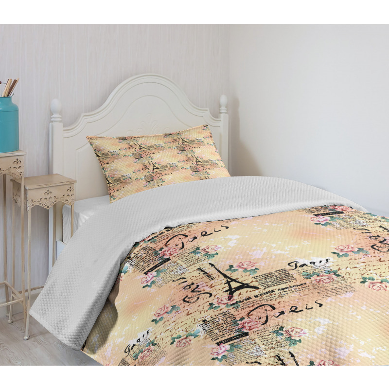 French Lettering Bedspread Set