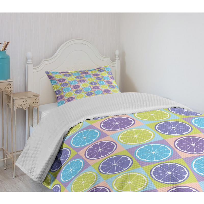 Lemon Pattern Citrus Bedspread Set