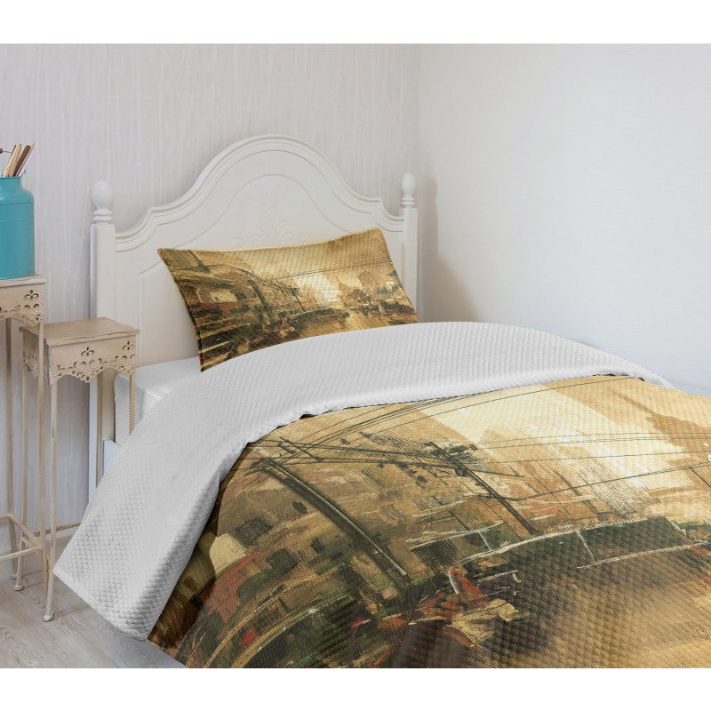 City Street View Bedspread Set