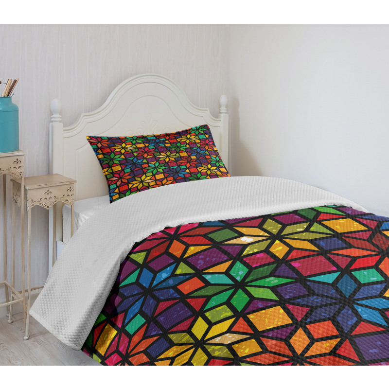 Window Glass Pattern Bedspread Set