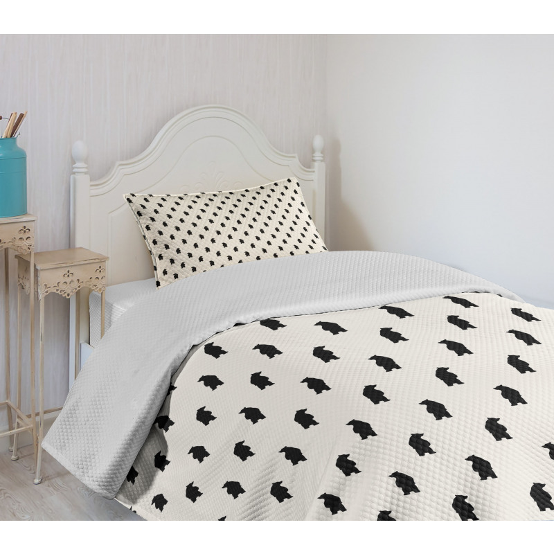 Black Bear Silhouettes Bedspread Set