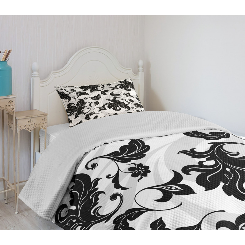 Abstract Leaf Ivy Swirl Bedspread Set