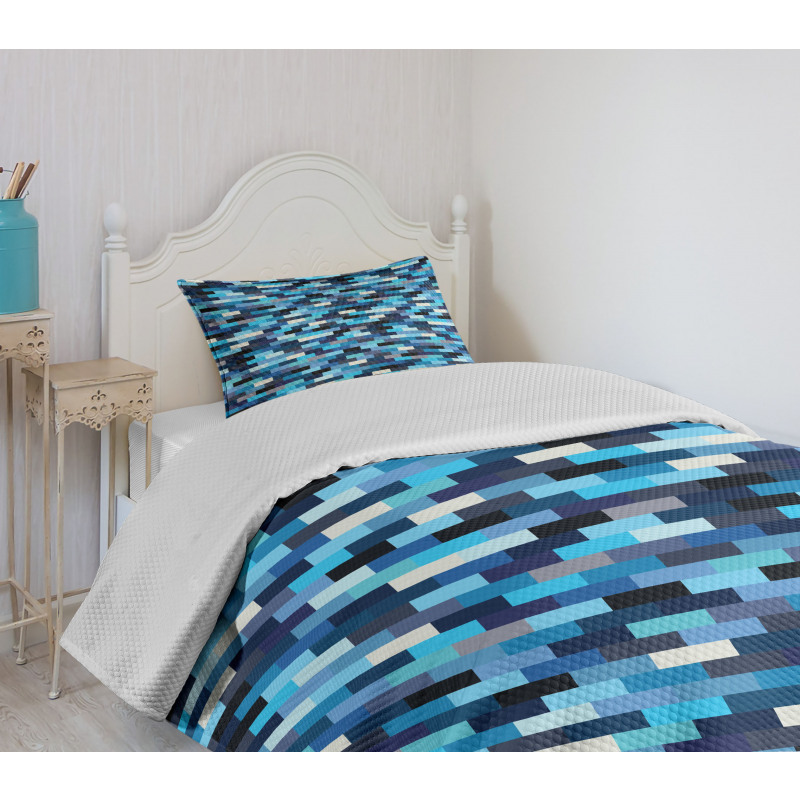 Geometric Design Stripes Bedspread Set