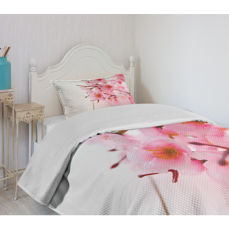 Cherry Blossom Petals Bedspread Set