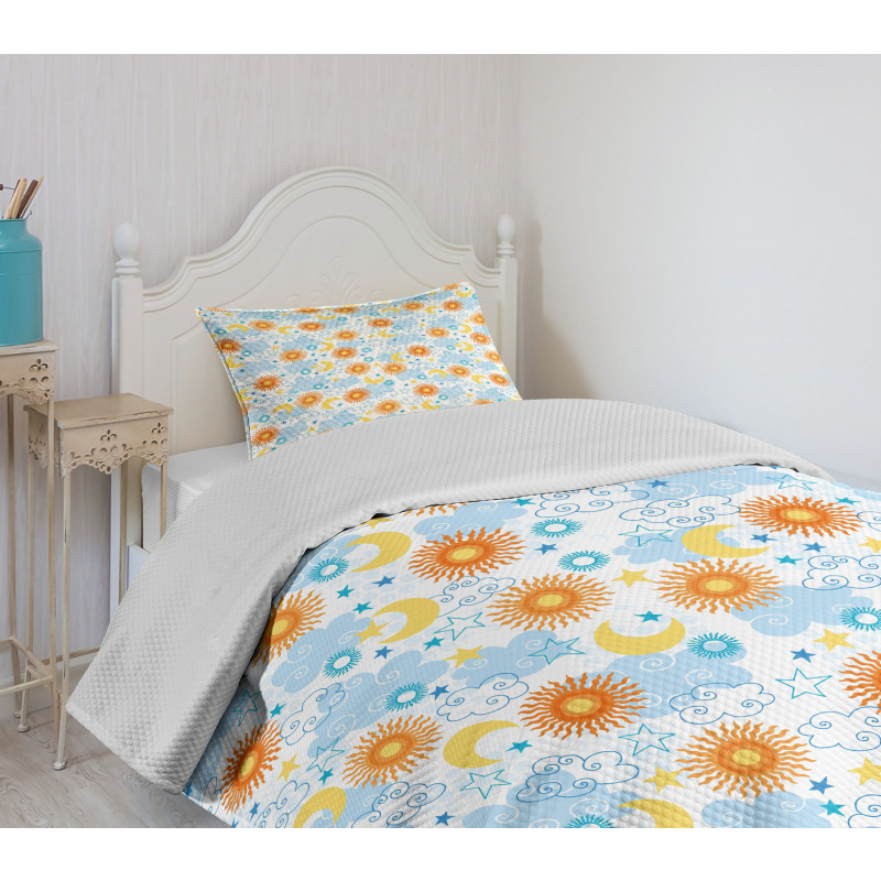 Celestial Elements Tile Bedspread Set