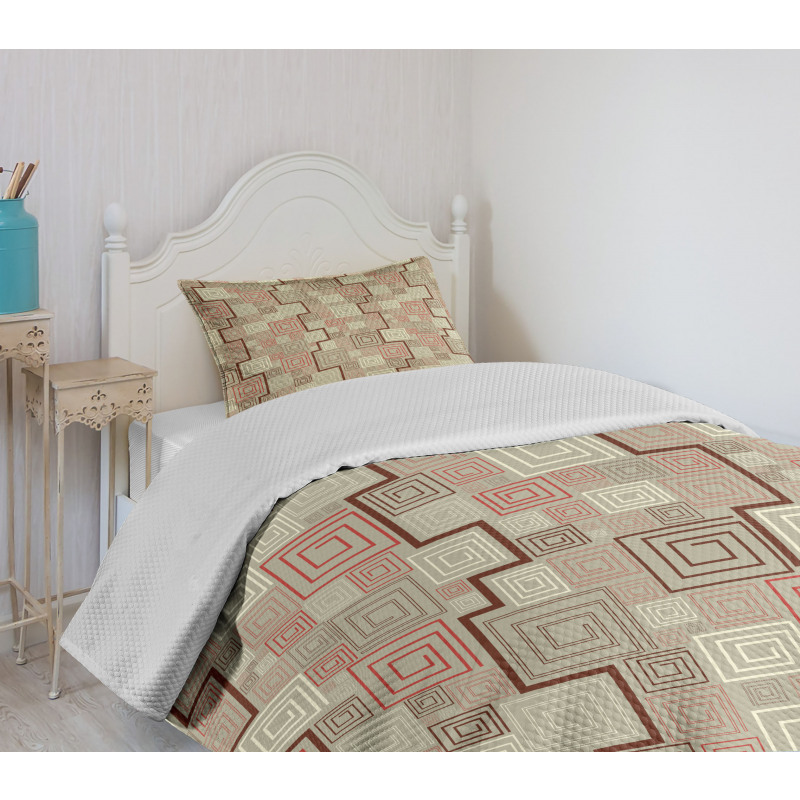 Square Spiral Modern Bedspread Set