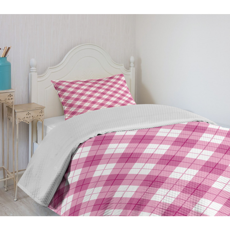 Diagonal Pastel Color Bedspread Set