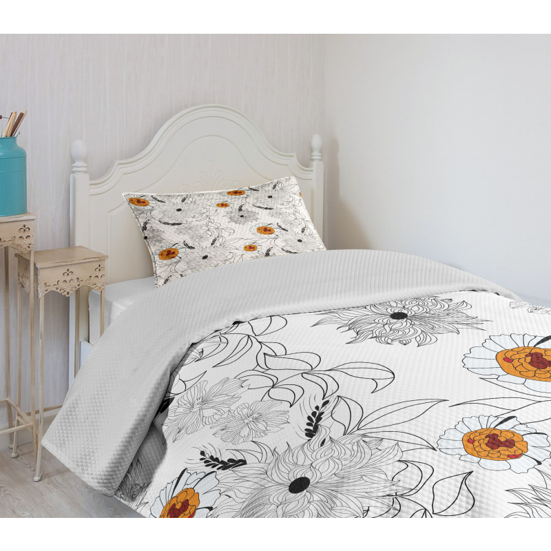 Flower Petals Growth Bedspread Set