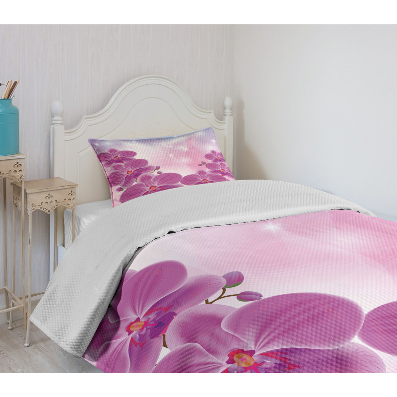 Exotic Orchid Flowers Bedspread Set