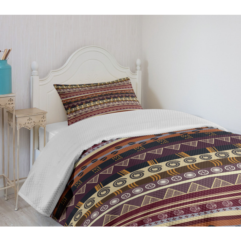 Striped Artwork Bedspread Set