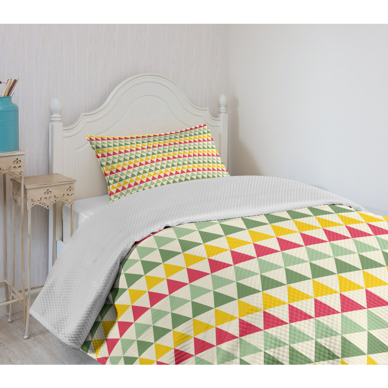 Triangles Colorful Bedspread Set