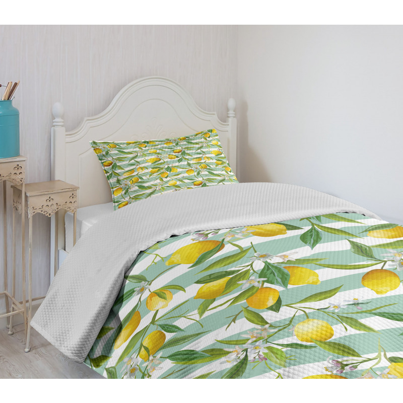 Blooming Lemon Tree Bedspread Set
