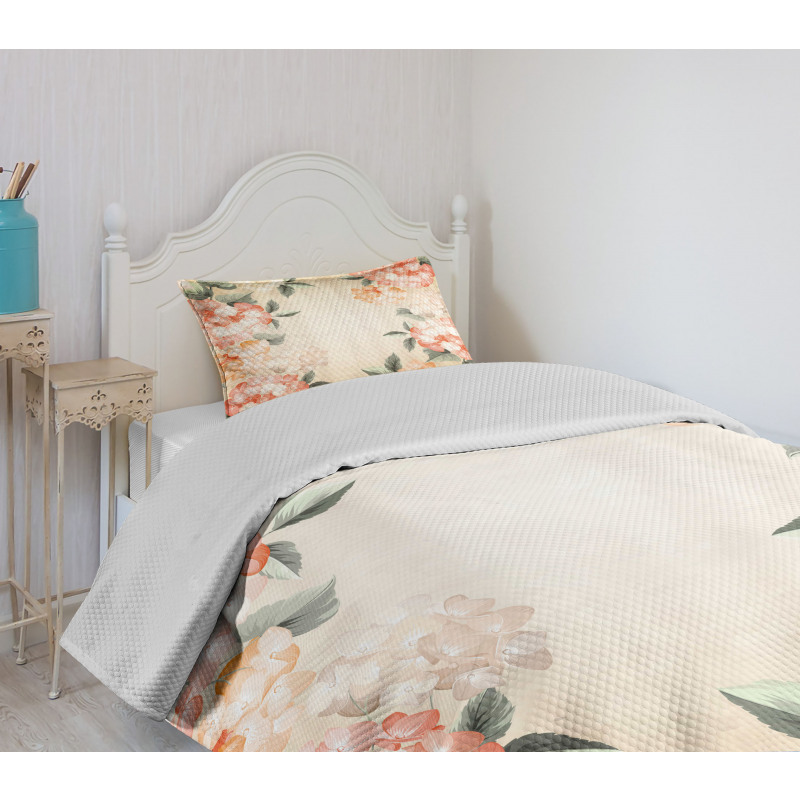 Blooming Hydrangea Flowers Bedspread Set