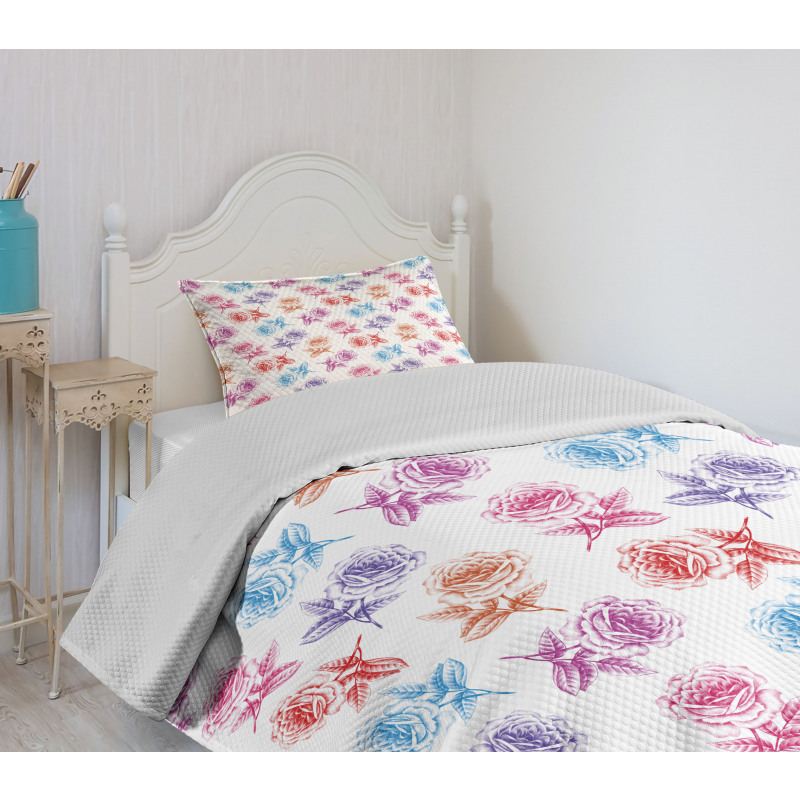 Romantic Blossoming Nature Bedspread Set