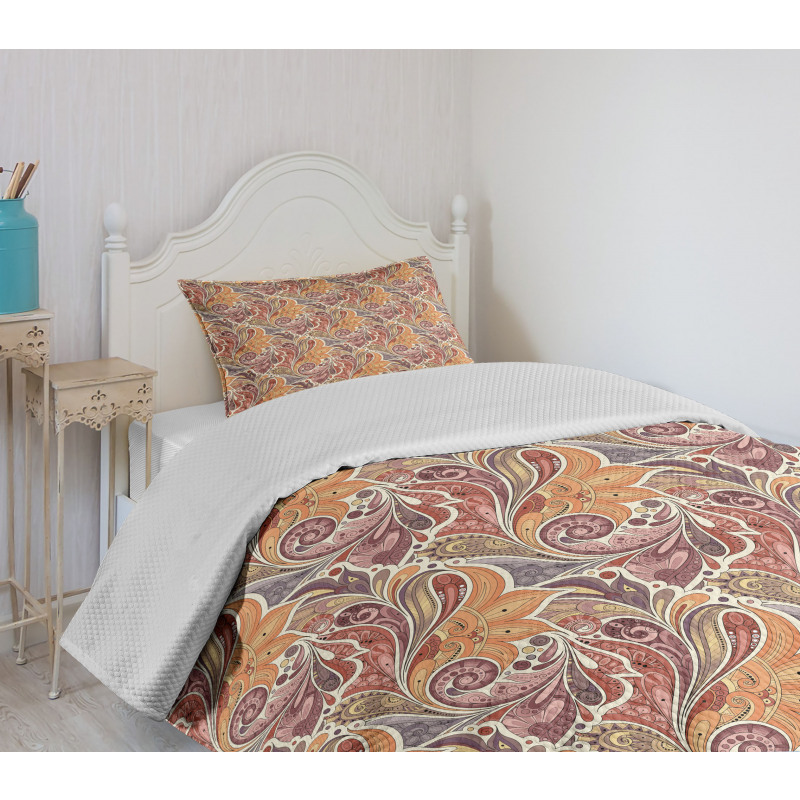 Paisley Leaf Pattern Bedspread Set