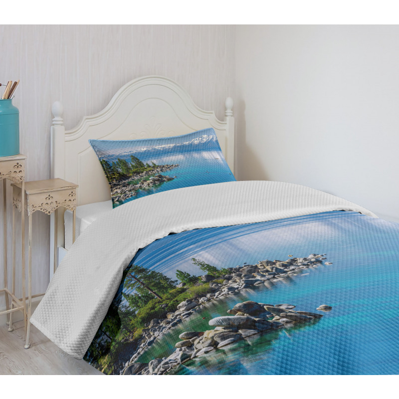 Blue Water Lake Tahoe Bedspread Set