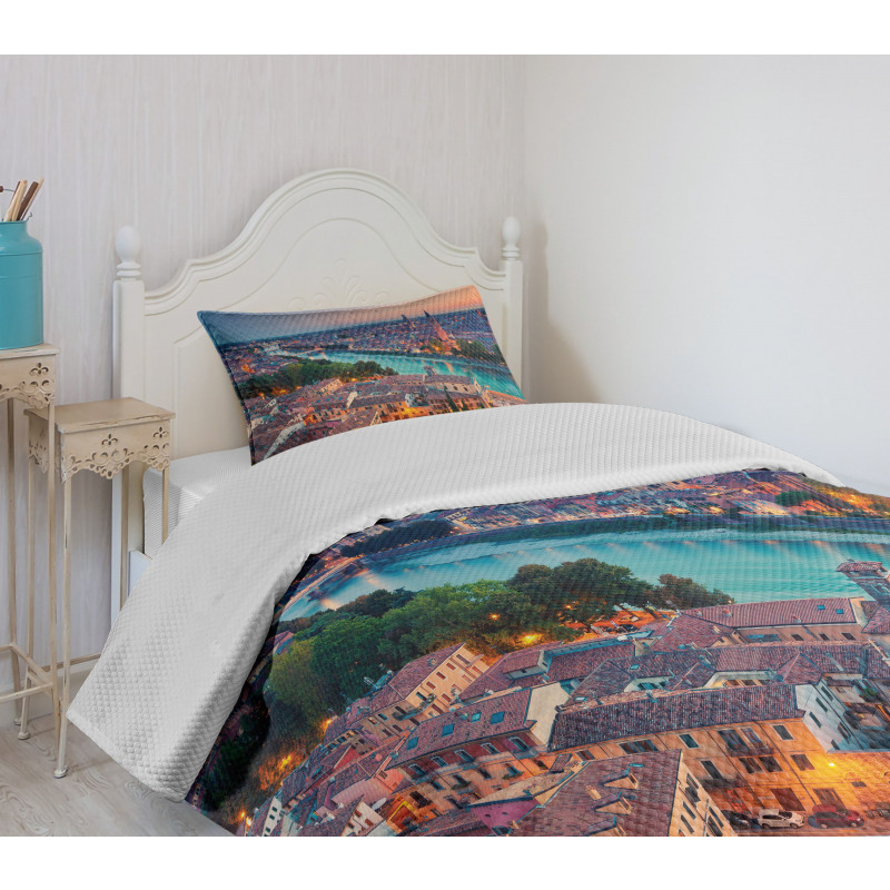 Verona Italy Blue Hour Bedspread Set