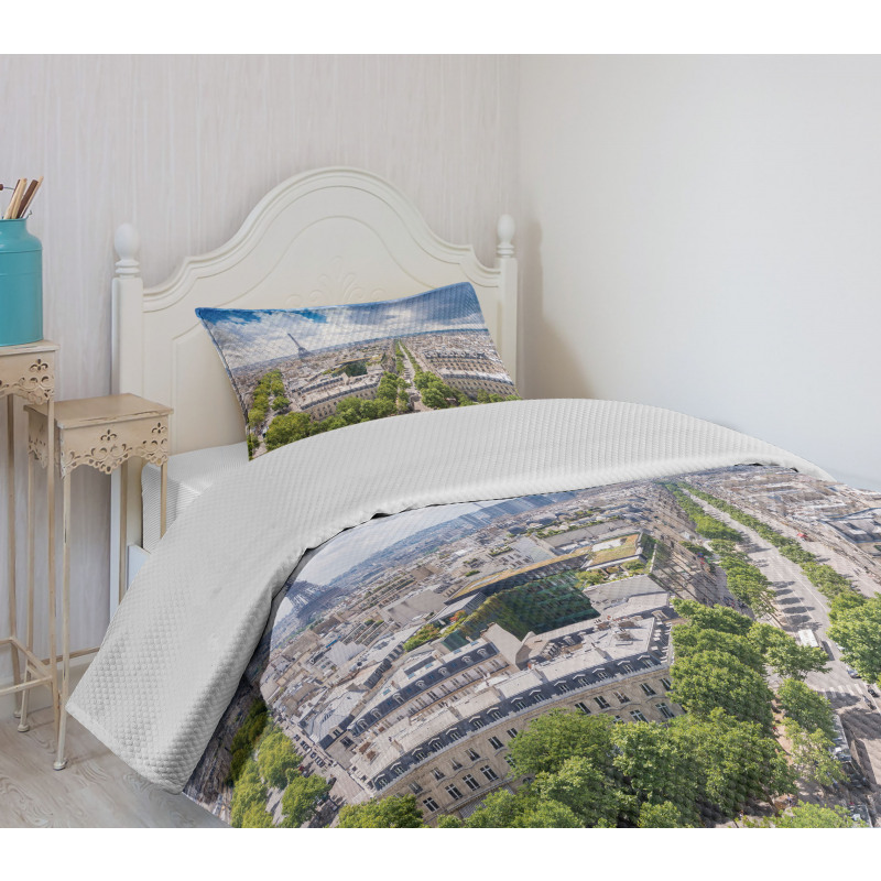 Aerial View Paris Bedspread Set