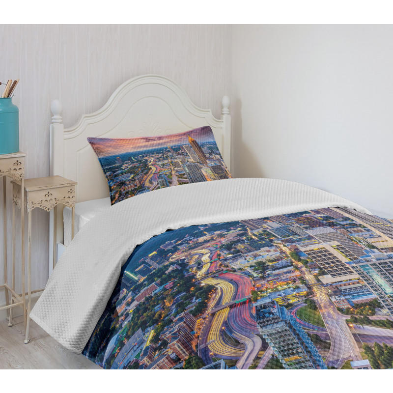 Atlanta City Georgia Town Bedspread Set