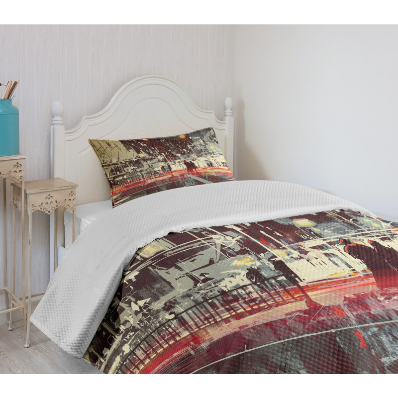 Gloomy City Streets Bedspread Set