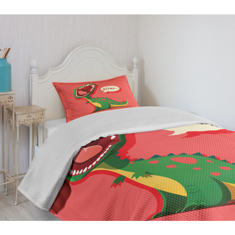 Cartoon Prehistoric Bedspread Set