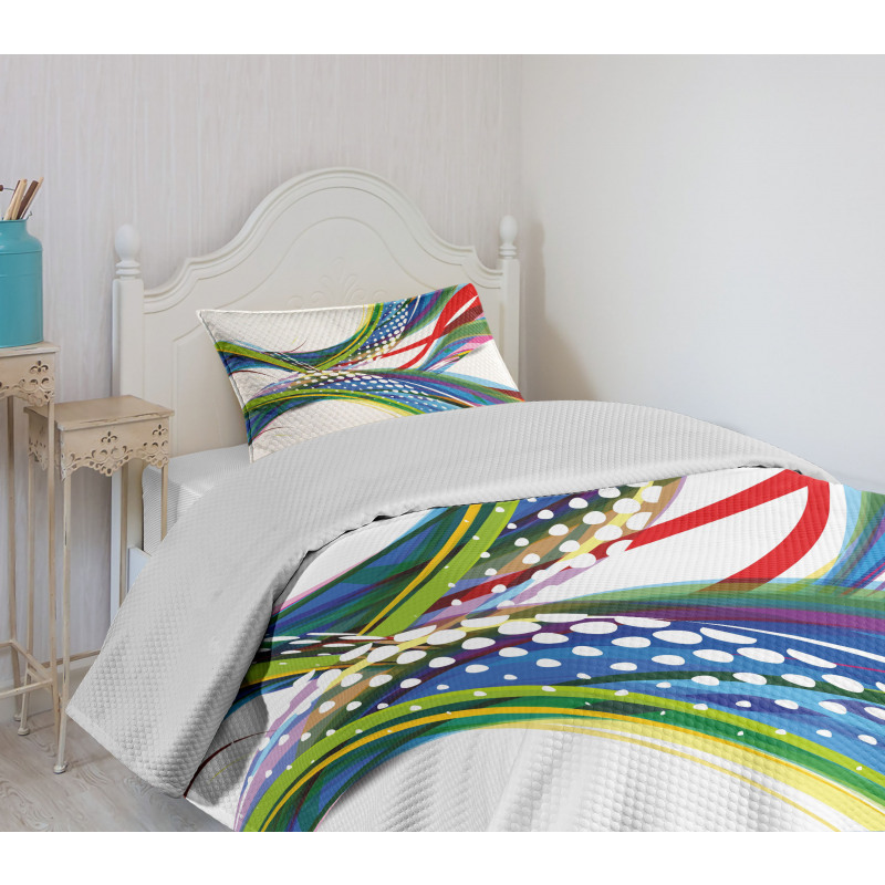 Abstract Wave Ombre Bedspread Set