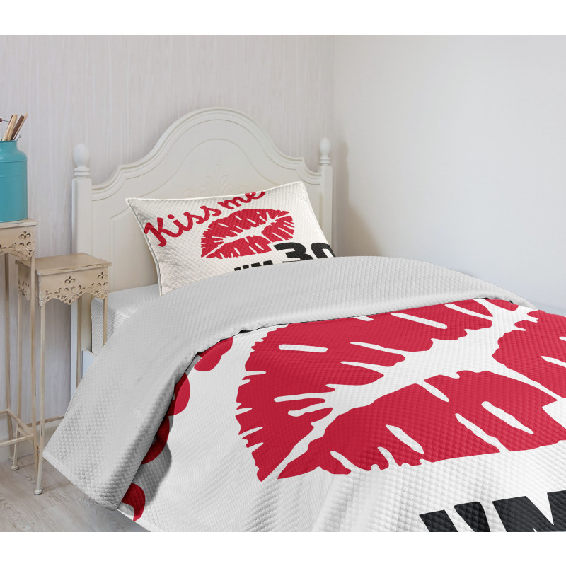 30th Birthday Kiss Bedspread Set