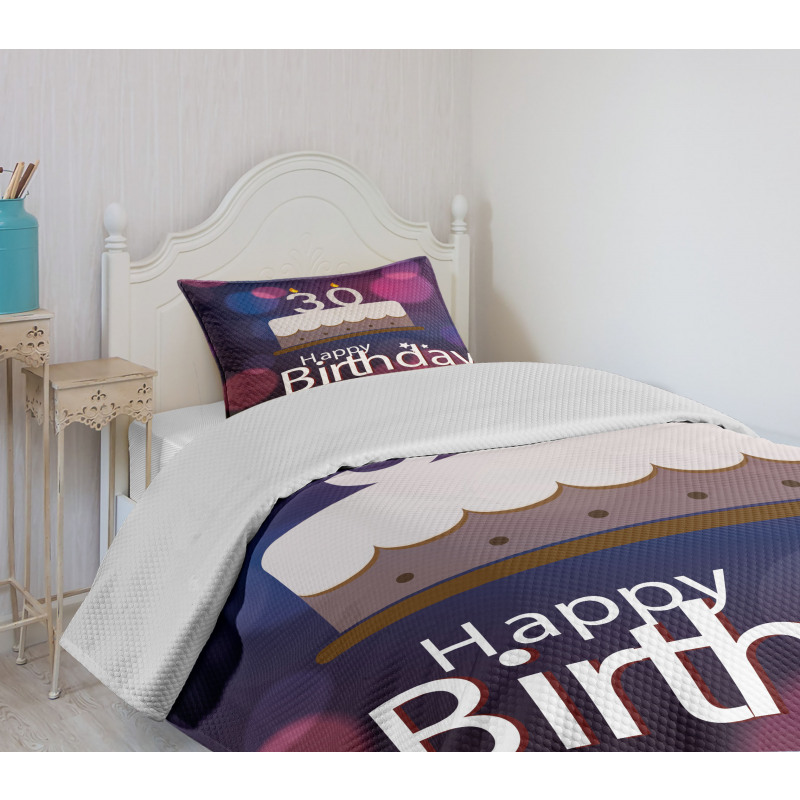 Birthday Cake Candles Bedspread Set