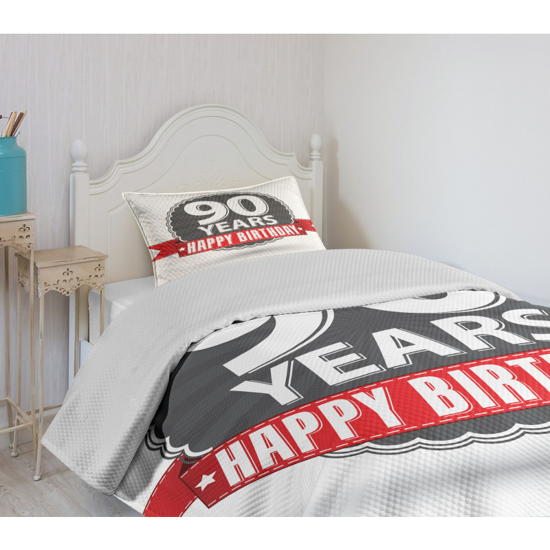 Birthday Red Ribbon Bedspread Set