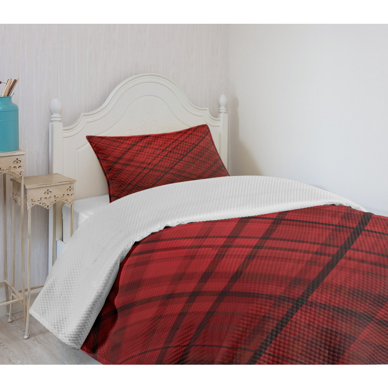 Scottish Kilt Pattern Bedspread Set
