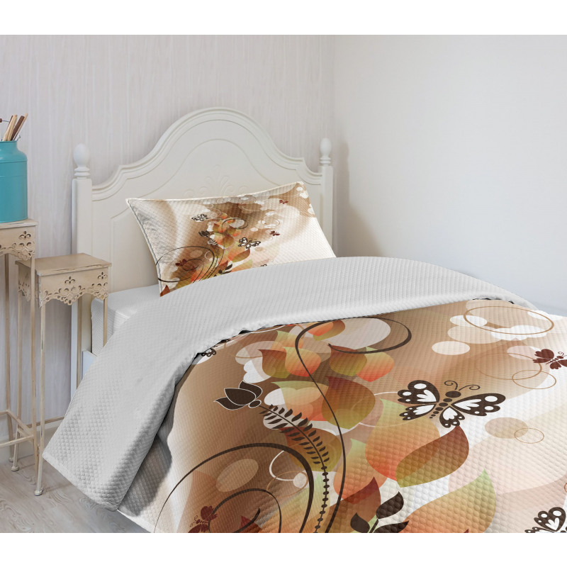 Spring Themed Abstraction Bedspread Set