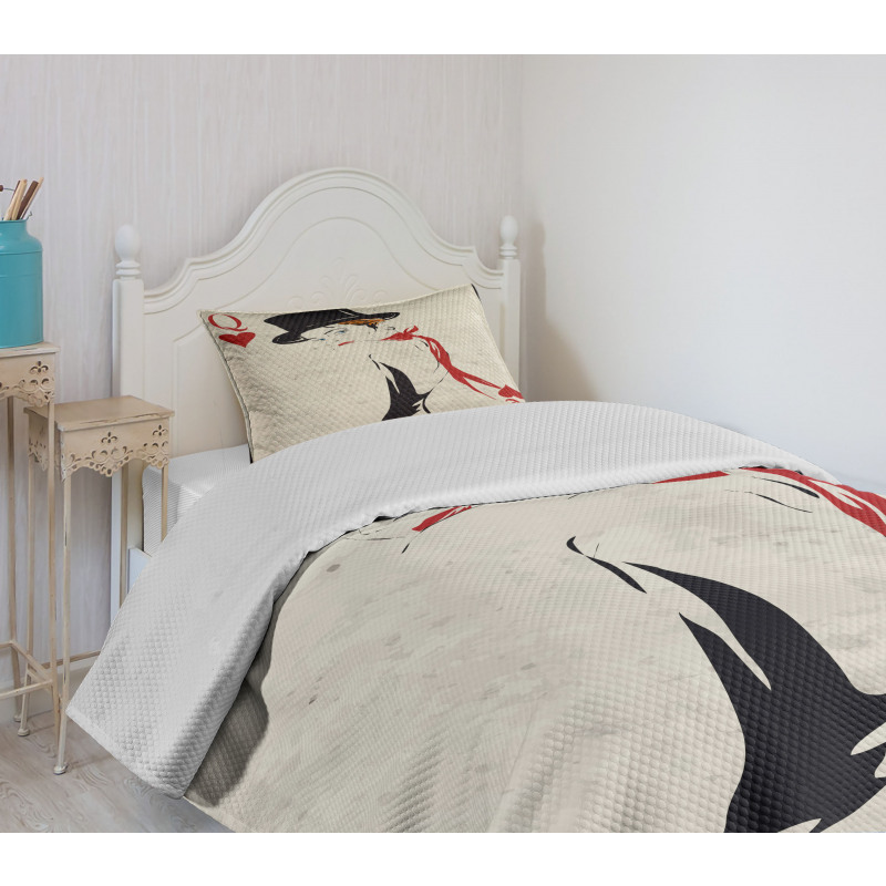 Retro Woman Card Ace Bedspread Set