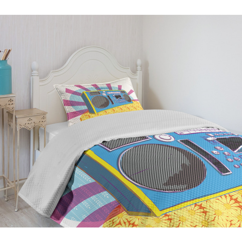 Boom Box Pop Art Dance Bedspread Set