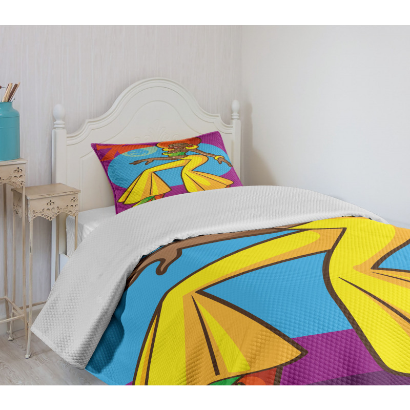 Afro Disco Lady Bedspread Set