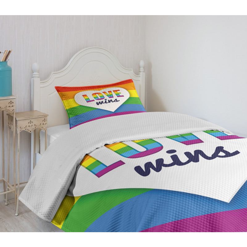 LGBT Pride Love Wins Bedspread Set